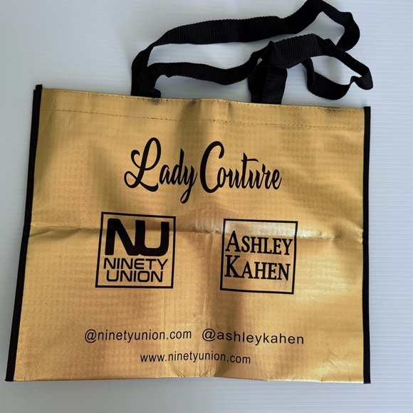 RARE Lady Couture Gold Tote Bag | Ashley Kahen x Ninety Union Collab Shopper New - Picture 3 of 5